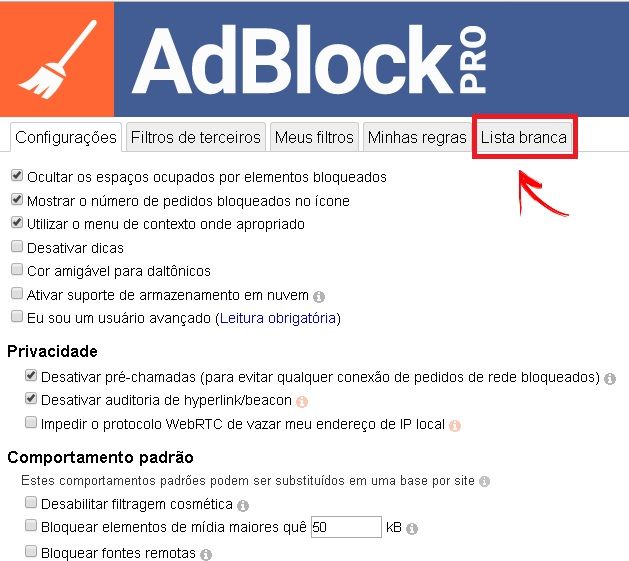 AdBlock Pro Whitelist